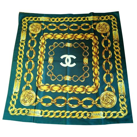 chanel green scarf